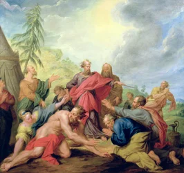 Moses schlägt den Felsen